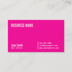 Carte De Visite Salon moderne à ongles rose chaud