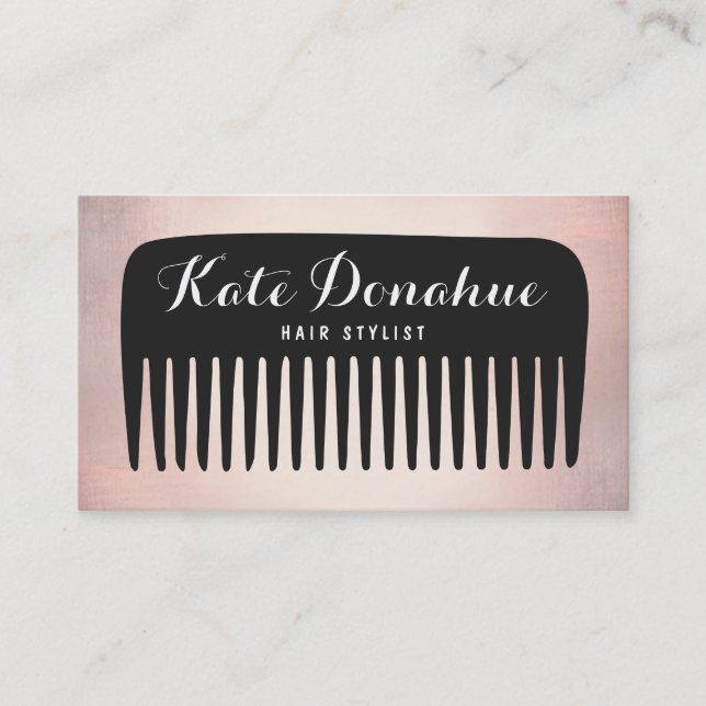 Carte De Visite Salon moderne Rose Gold Coiffeur Combe (Devant)