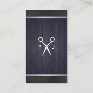 Carte De Visite Salon moderne Shears Toile en bois Triage Monogram