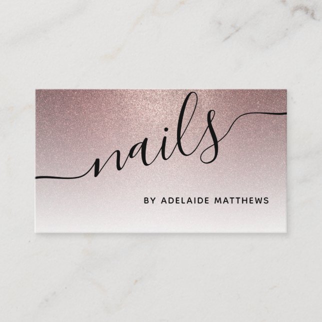 Carte De Visite Salon moderne tendance Rose Gold Parties scintilla (Devant)