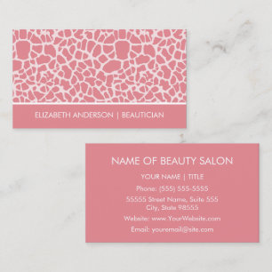 Carte De Visite Salon Poster de animal Beauticier Chic Rose Giraff