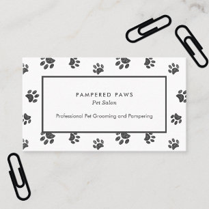Carte De Visite Salon pour animaux professionnels Empreintes de pa