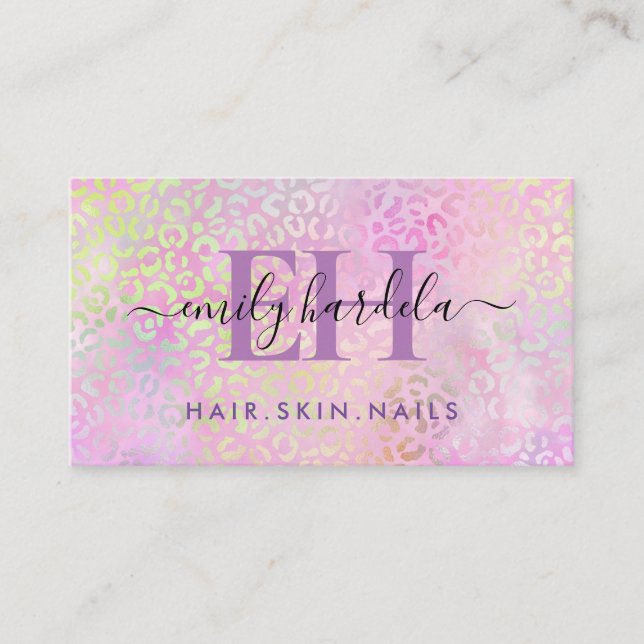Carte De Visite Salon professionnel Leopard Rainbow  (Devant)