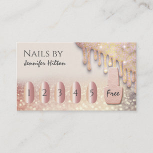 Carte De Visite Salon rose de glitterie à ongles