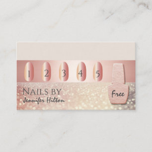 Carte De Visite Salon rose de glitterie à ongles