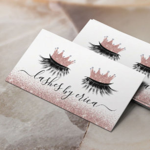 Carte De Visite Salon Rose Gold Crown Eyelash Diva Lashes