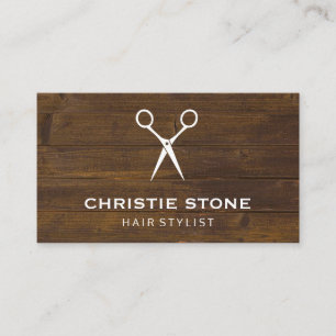 Carte De Visite Salon Shears Bois rustique