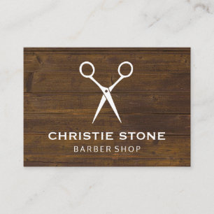 Carte De Visite Salon Shears Bois rustique