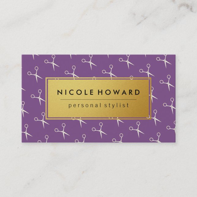 Carte De Visite Salon Shears Motif violet (Devant)