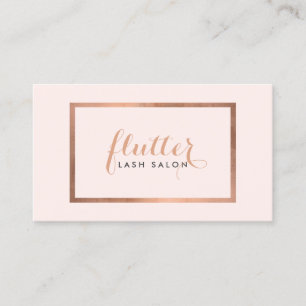 Carte De Visite Salon simple Rose Gold Lash Logo rose