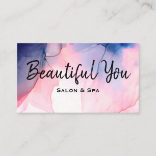 Carte De Visite *~* Salon Spa Hair Nails Lashes Aquarelle