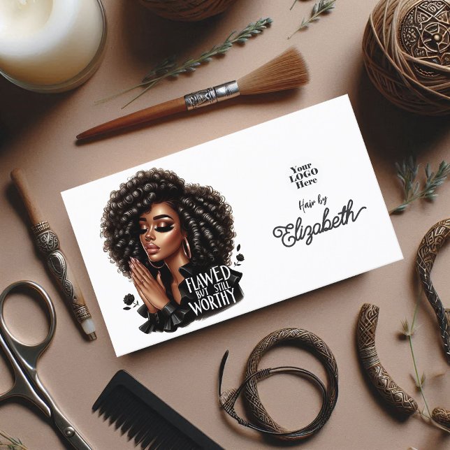 Carte De Visite Salon Spirituel De Cheveux "Malade Mais Encore Dig (Spiritual "Flawed But Still Worthy" Hair Salon Business Card)