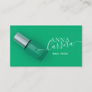 Carte De Visite Salon Turquoise de luxe Nail Color Nail Tech Nail