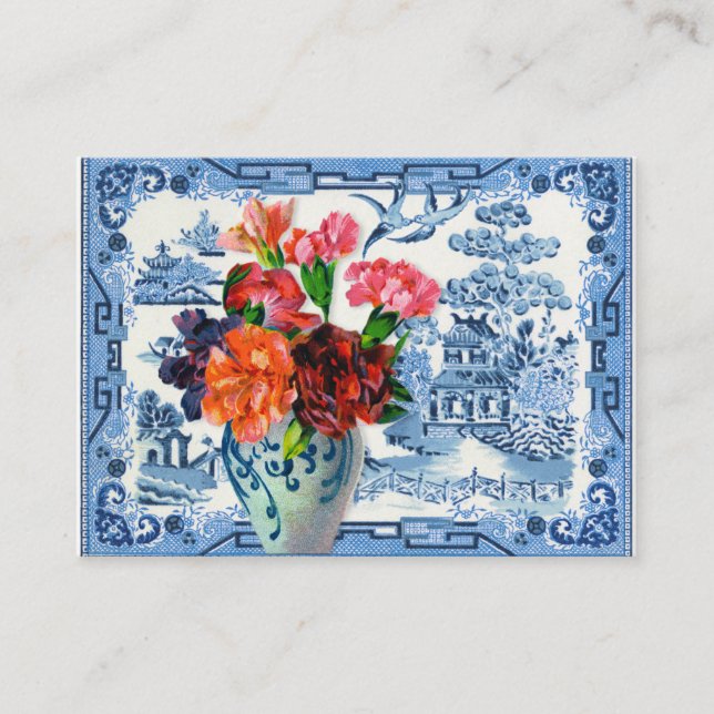 Carte De Visite Salutations Blue Willow (Devant)