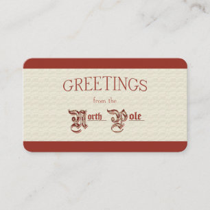 Carte De Visite Salutations du pôle Nord