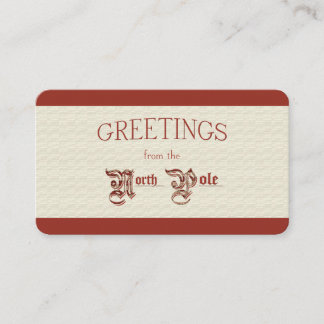 Carte De Visite Salutations du pôle Nord