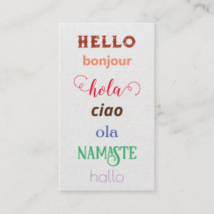 Carte De Visite Salutations linguistiques