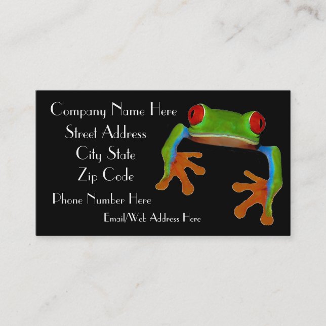 Carte de visite Sample1 de grenouille d'arbre (Devant)