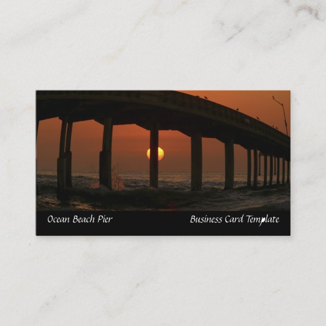 Carte De Visite San Diego Beach Sunset Ocean Beach Pier (Devant)