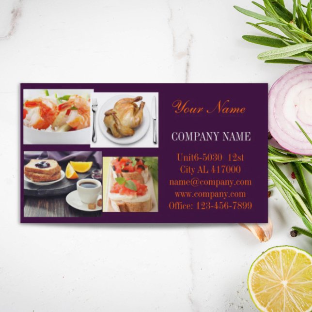 Carte De Visite sandwich burger de boeuf poulet chef privé traiteu (Beef burger sandwich chicken private chef catering business card)