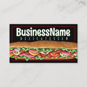 Carte De Visite Sandwich Sub Shop Deli Hoagie Restauration