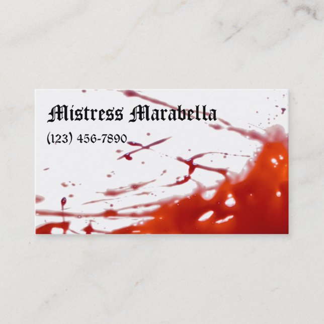 Carte de visite sanglant de maîtresse de vampire (Devant)