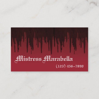 Carte de visite sanglant de maîtresse de vampire