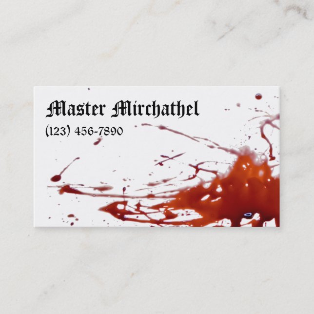 Carte de visite sanglant principal de vampire (Devant)
