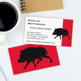 Carte De Visite Sanglier ou cochon sauvage Elégant Silhouette