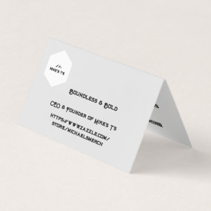 Carte De Visite Sans frontières et en gras