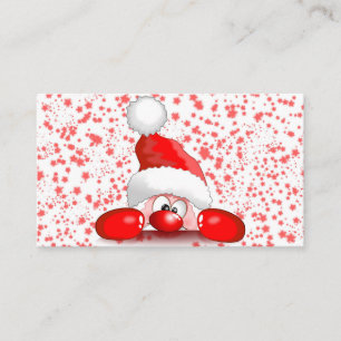 Carte De Visite Santa Cartoon Cute Peeking Character © BluedarkArt