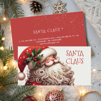 Carte De Visite Santa Claus for hire