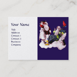 Carte De Visite SANTA CLAUS, PETITE ANGEL & MERLIN Noël Party