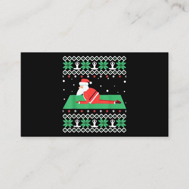 Carte De Visite Santa Claus Yoga Vilain Costume de Noël Yoga Amate (Devant)