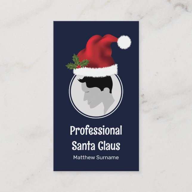 Carte De Visite Santa Hat Custom Modèle photo Professional Père No (Devant)