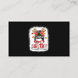 Carte De Visite Santas Infirmière préférée Noël Messy Bun Bleached