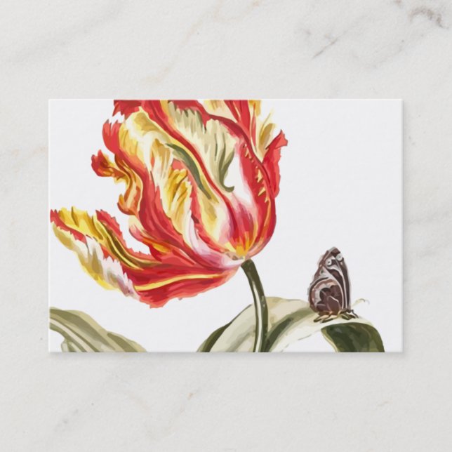 Carte De Visite Santé alternative florale de papillon de tulipe de (Devant)
