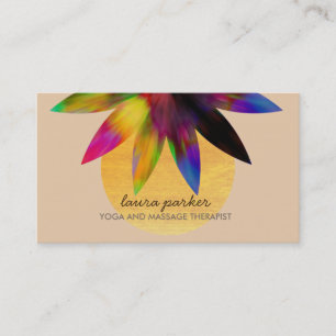 Carte De Visite Santé curative de yoga de logo de fleur de Lotus