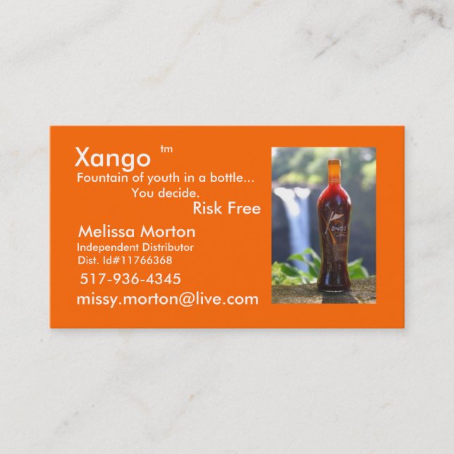 Carte De Visite Santé de Xango (Devant)