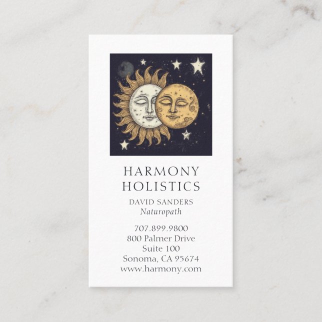 Carte De Visite Santé holistique Sun Moon (Devant)