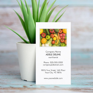 Carte De Visite Santé nutritionniste unique des légumes propres