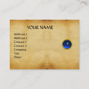 Carte De Visite SAPPHIRE BLEU MON, PARC AGATA GRIS, Or