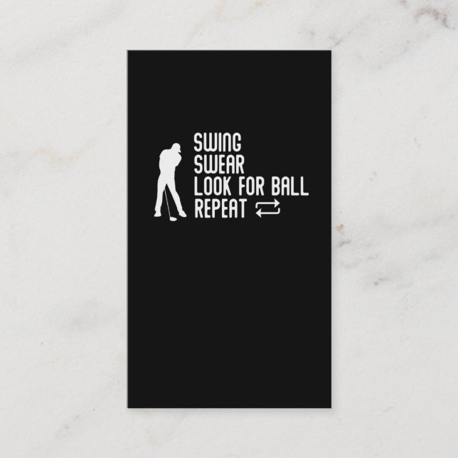 Carte De Visite Sarcastic Golf Plaisanterie Golf Course Humour Gol (Devant)