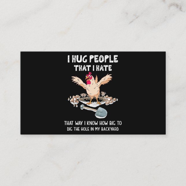 Carte De Visite Sarcastique Introvert Poulets Fous Je Passe Les Ge (Devant)