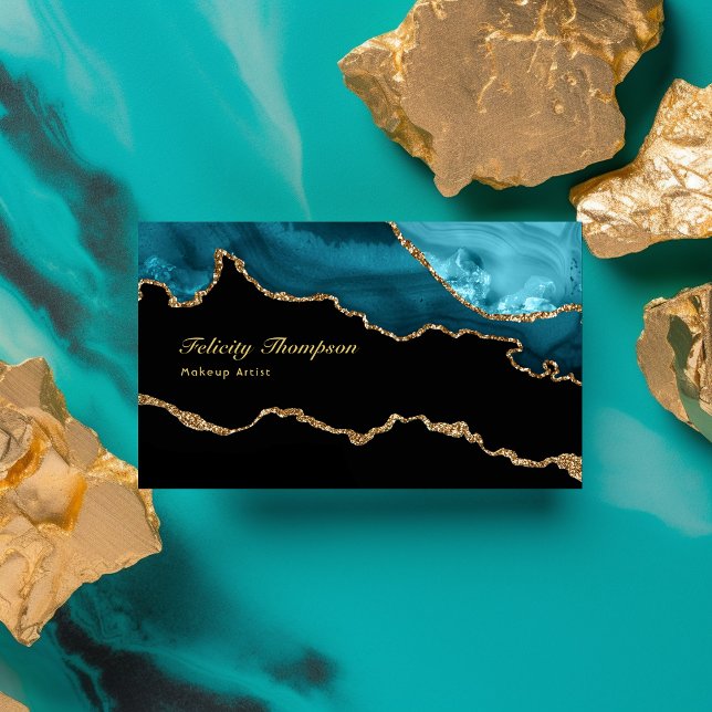 Carte De Visite Sarcelle - Code QR en pierre d'agate turquoise et  (Créateur téléchargé)