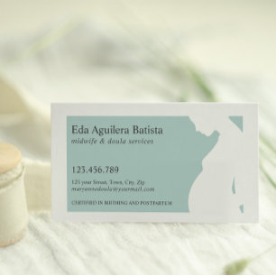 Carte De Visite Sarcelle   Sage-femme Doula femme enceinte SILHOUE