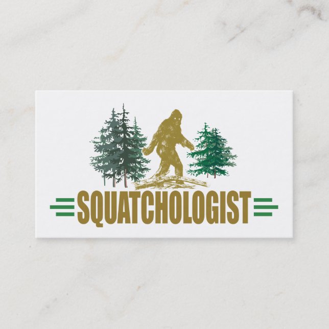 Carte De Visite Sasquatch humoristique, Bigfoot (Devant)