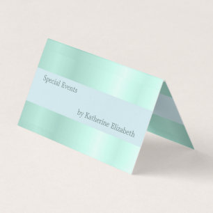 Carte De Visite Satin vert Mint Look minimaliste Élégant professio