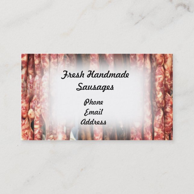 Carte De Visite Saucisses faites main fraîches (Devant)
