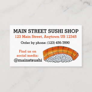 Carte De Visite Saumon Nigiri Japonais Nourriture Sushi Shop Resta